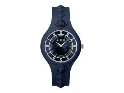Pre-owned Versus Women's  Versace Fire Island Studs Vsp1r1821 Watch In Stainless Steel In Silver