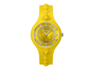 Pre-owned Versus Women's  Versace Fire Island Studs Vsp1r2721 Watch In Stainless Steel In Silver