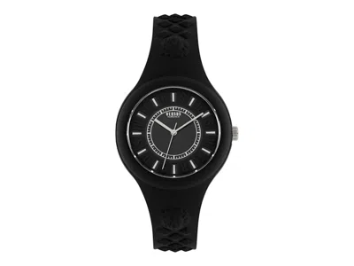 Pre-owned Versus Women's  Versace Fire Island Vspoq2l21 Watch In Stainless Steel In Silver