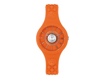 Pre-owned Versus Women's  Versace Fire Island Vspoq7321 Watch In Stainless Steel In Silver