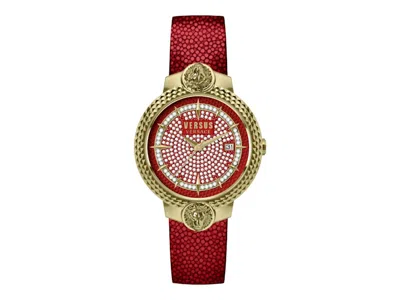Pre-owned Versus Women's  Versace Mouffetard Crystal Vsplk2321 Watch In Stainless Steel In Silver