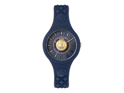 Pre-owned Versus Women's  Versace Versace Fire Island Silicone Watch Vspoq7621 In Stainless Steel