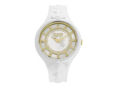Pre-owned Versus Women's  Versace Versace Fire Island Studs Strap Watch Vsp1r1421 In Stainless Steel