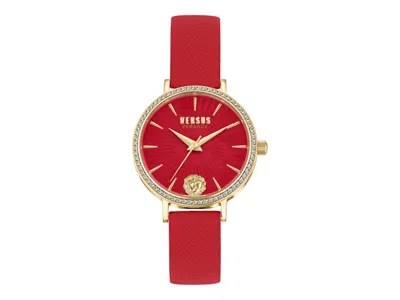Pre-owned Versus Women's  Versace Versace Mar Vista Crystal Leather Watch Vsp1f2821 In Stainless Steel