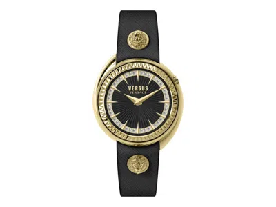 Pre-owned Versus Women's  Versace Versace Tortona Crystal Leather Watch Vsphf2221 In Stainless Steel
