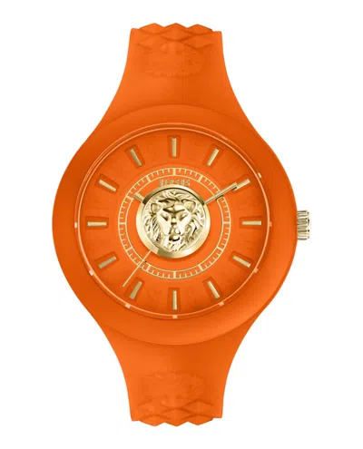 Pre-owned Versus Women's  Versace  Versace Fire Island Lion Strap Vspoq2b21 Watch In Stainless Steel In Silver