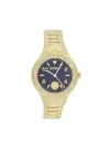 Versus Women's  Vittoria Crystal Ip Yellow Gold & Blue Enamel Dial Bracelet Watch/38mm In Gold