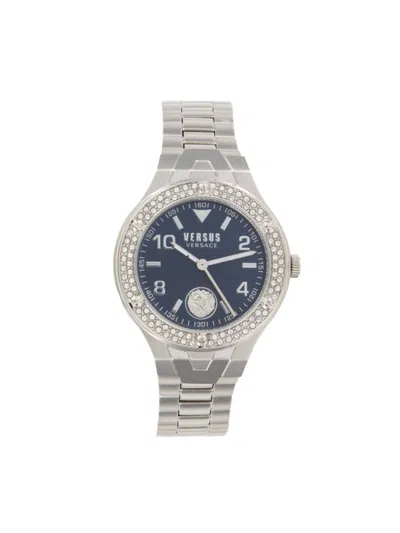 Versus Women's Vittoria Crystal 38mm Stainless Steel Quartz Watch In Grey
