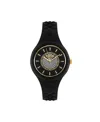 Versus Womens Fire Island Crystal Quartz Black Silicone Strap 39mm In Black