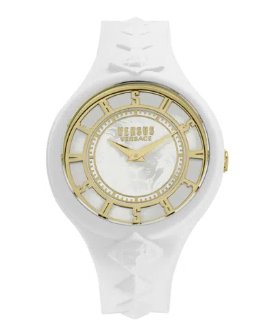 Versus Womens Fire Island Studs Quartz White Silicone Strap 39mm