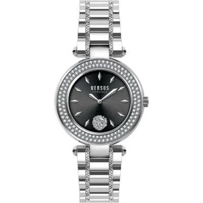 Pre-owned Versus Womens Wristwatch  By Versace Bricklane Vsp716021 Stainless Steel Black