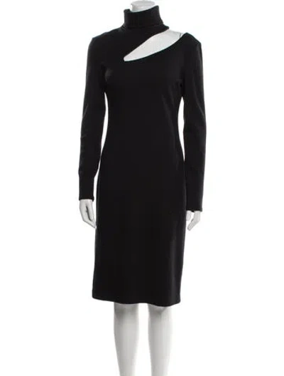 Pre-owned Versus Wool Midi Length Dress In Black