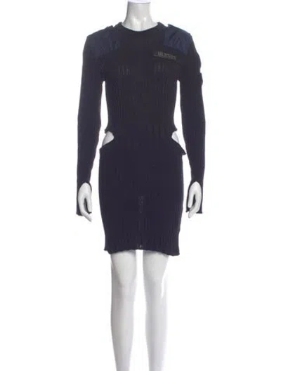 Pre-owned Versus Wool Mini Dress In Blue