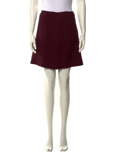 Pre-owned Versus Wool Mini Skirt In Burgundy