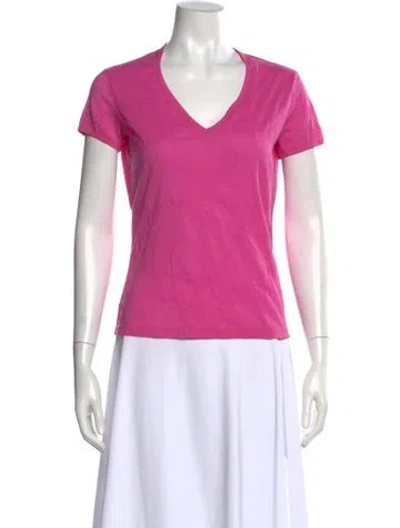 Pre-owned Versus Wool V-neck T-shirt In Pink