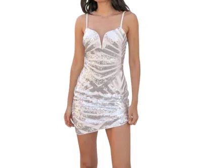 Verte Shine Bright Sequin Mini Dress In Silver