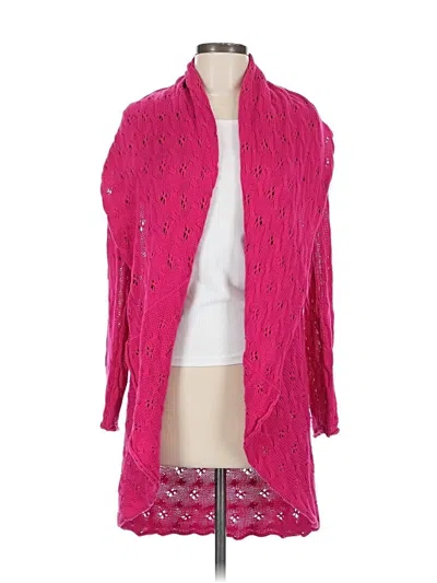 Pre-owned Vertical Design Cardigan Sweater In Pink
