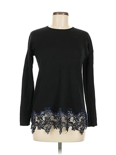 Pre-owned Vertical Design Pullover Sweater In Black