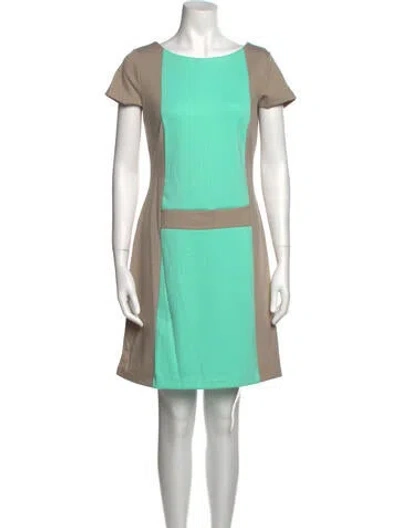Pre-owned Vertigo Colorblock Pattern Mini Dress In Green