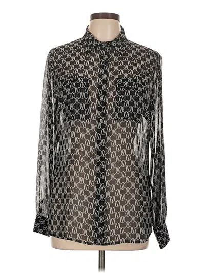 Pre-owned Vertigo Long Sleeve Blouse In Black