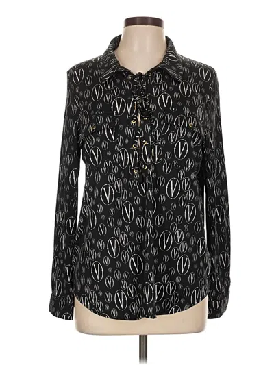 Pre-owned Vertigo Long Sleeve Blouse In Black