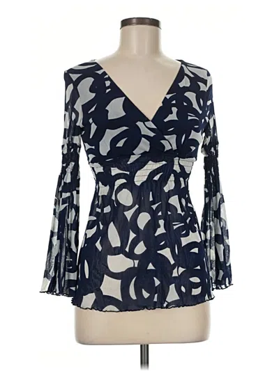 Pre-owned Vertigo Paris 3/4 Sleeve Blouse In Blue