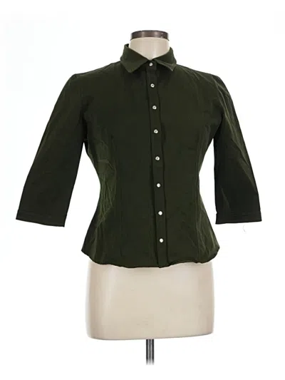 Pre-owned Vertigo Paris 3/4 Sleeve Button Down Shirt In Green
