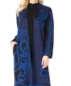 Vertigo Paris Elegant Long Sleeve Cardigan In Navy Blue In Blue