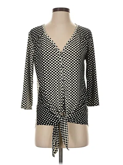 Pre-owned Verve Ami 3/4 Sleeve Blouse In Black