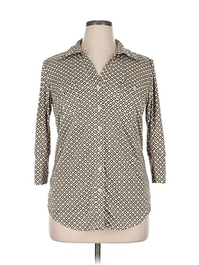 Pre-owned Verve Ami 3/4 Sleeve Blouse In Brown