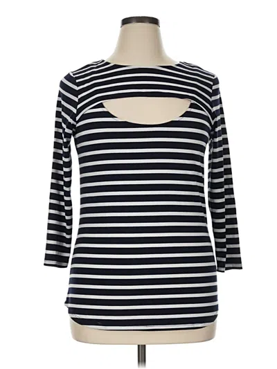 Pre-owned Verve Ami 3/4 Sleeve Top Black Keyhole Neckline Tops
