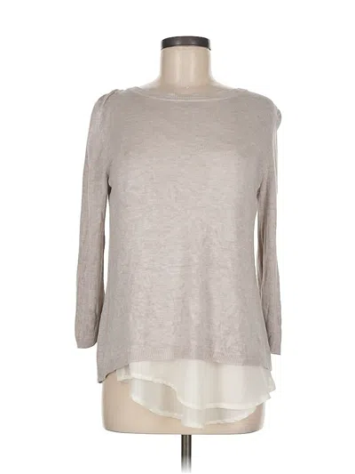 Pre-owned Verve Ami 3/4 Sleeve Top Gray Crew Neck Tops