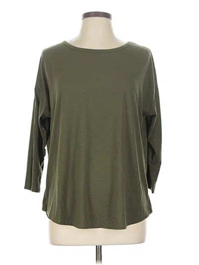Pre-owned Verve Ami 3/4 Sleeve Top Green Boatneck Tops