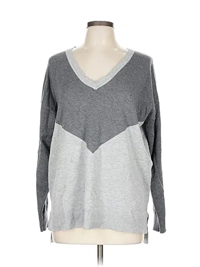 Pre-owned Verve Ami Long Sleeve Top Gray V Neck Tops