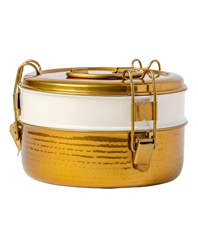 Verve Culture 2 Layer Tiffin Box, Large In Gold
