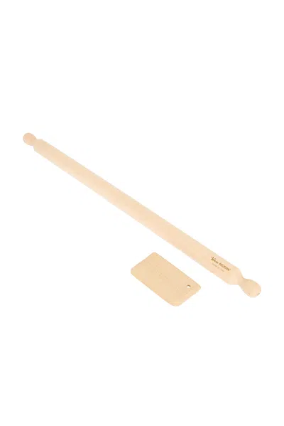 VERVE CULTURE BEECHWOOD LONG ROLLING PIN & PASTA SCRAPER