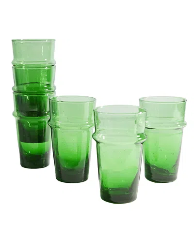 Verve Culture Beldi Stacking Glass - Set Of 6 In Green