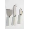Verve Culture Boxed Set Of Marble Cheese Tools In White