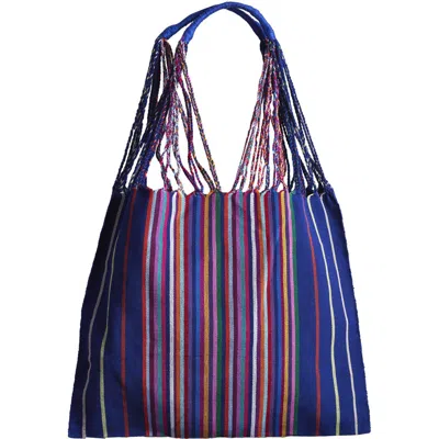 Verve Culture Chiapas Woven Market Bag In Blue