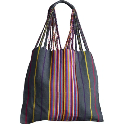 Verve Culture Chiapas Woven Market Bag In Grey