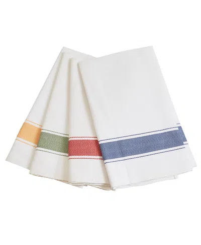 Verve Culture Classic Italian Kitchen Towel Set Of 4 In White