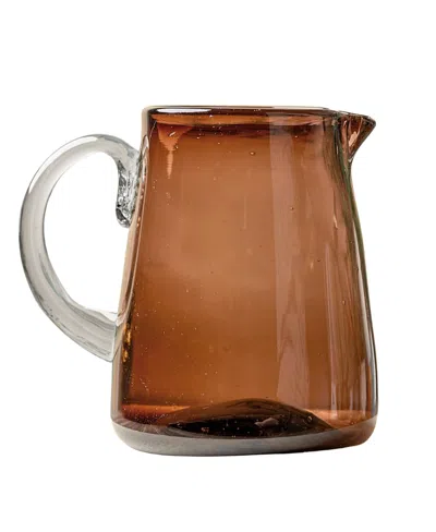 Verve Culture Handblown Glass Pitcher In Brown