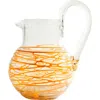 Verve Culture Handblown Swirl Glass Pitcher In Orange