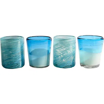 Verve Culture Handblown Glasses In Aqua