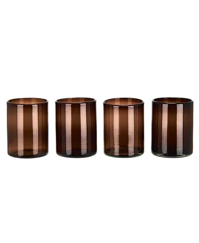 Verve Culture Handblown Glasses Dof - Set Of 4 In Brown