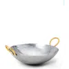 Verve Culture Kadai Rolled Steel Wok With Brass Handle 12"