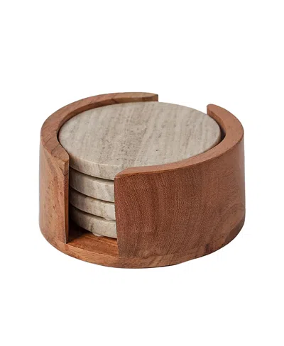 Verve Culture Marble Coaster, Set Of 4 In Brown