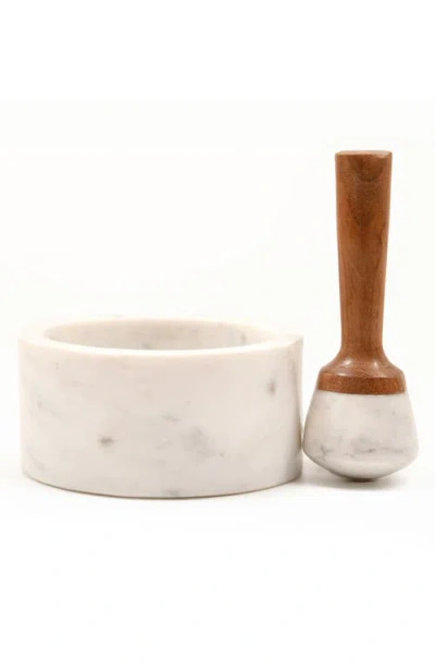 Verve Culture Marble Mortar And Pestle In White