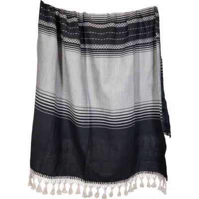 Verve Culture Mexican Blanket In Black And White