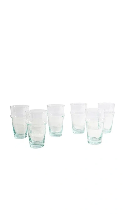 Verve Culture Moroccan Beldi Glassware Set Of 6 In Transparent